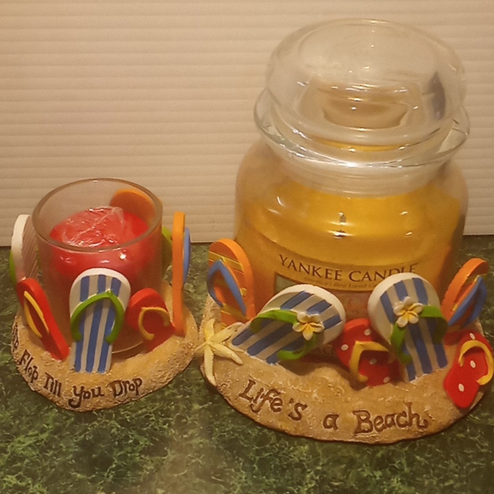 Yankee Candle Beach 🏖 Themed Votive / Jar Holder Set